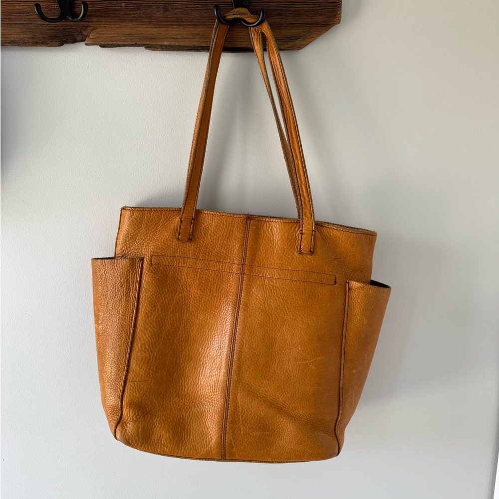 Tan Leather Tote Bag